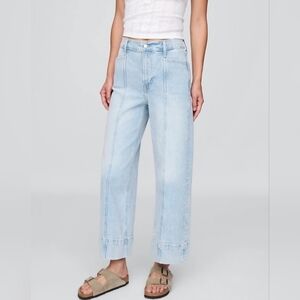 Gap High Rise Stride Wide Leg Ankle Light Denim Jeans 27/4P